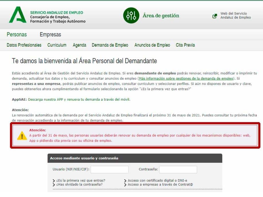  renovar demanda de empleo junta andalucia 