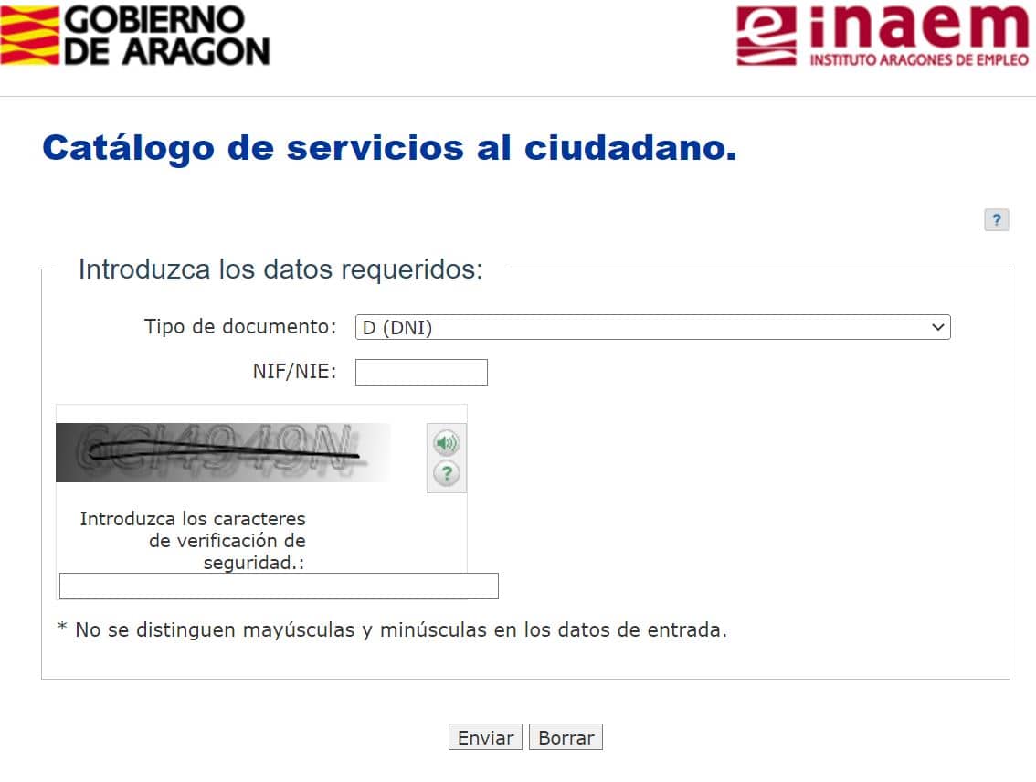 contraseña para renovar demanda de empleo aragon 