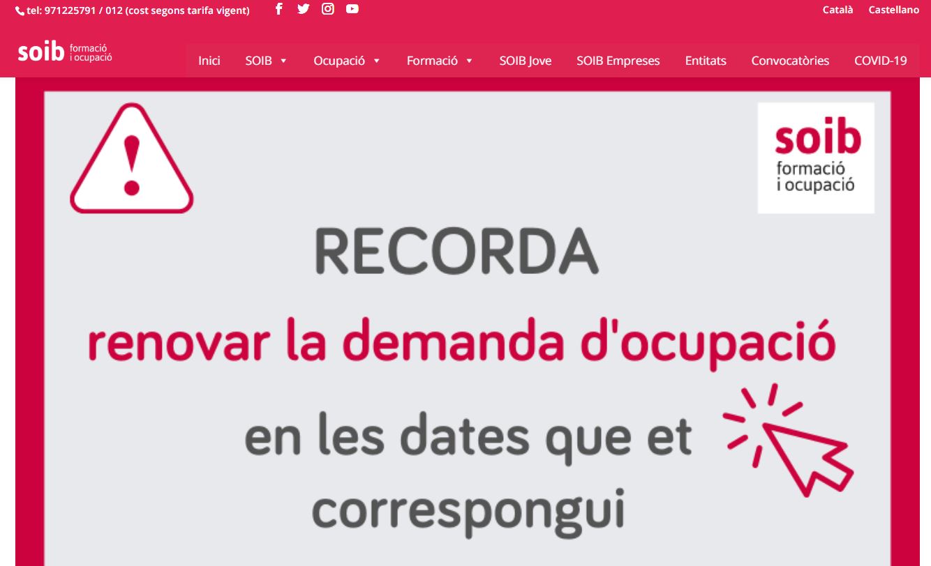  renovar demanda de empleo en islas baleares  