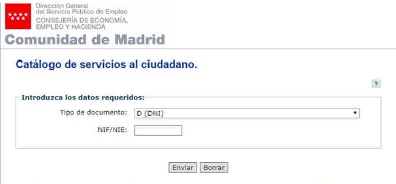   sellar demanda de empleo Madrid  